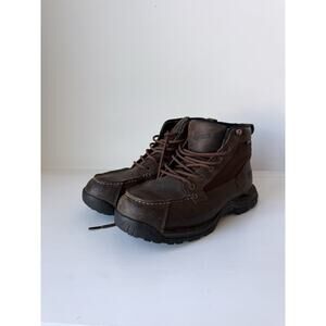DANNER BULL RUN Moc Toe 6" Leather Waterproof Work Boots Brown Mens Size 9.5